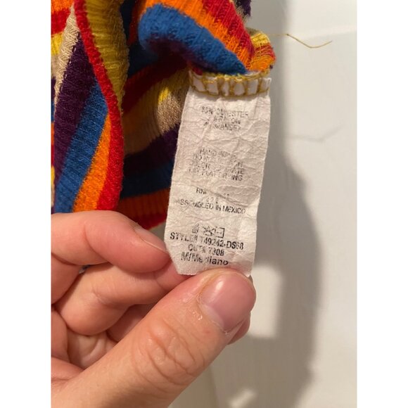 Gaze Womens Striped Retro Cropped Rainbow Baby Tee Size M Y2K Twee Colorful - Picture 3 of 9